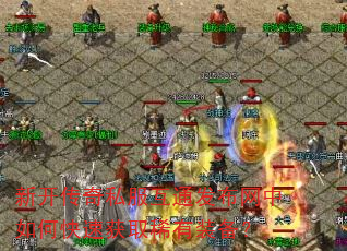 新开传奇私服互通发布网中如何快速获取稀有装备? 新开传奇私服互通发布网中如何快速获取稀有装备?